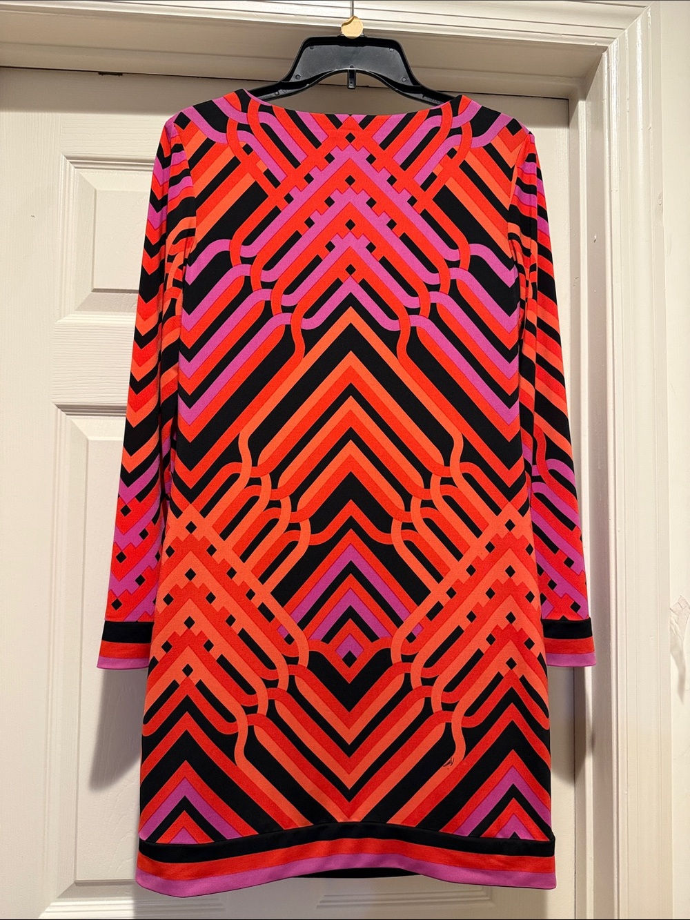 Trina Turk Spring Wedding Guest Purple Black & Red Geometric Mini Dress Size 4 - Picture 4 of 14